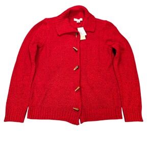 Christopher & Banks Toggle Front Cardigan Sweater Women's Size XL Red Marl NWT